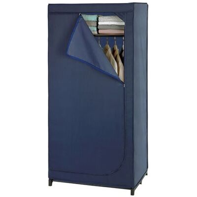 Wenko - Armoire penderie tissu Business - L. 75 x H. 160 cm - Bleu - Business Bleu foncé - Publicité Wenko - Armoire penderie tissu Business - L. 75 x H. 160 cm - Bleu - Business Bleu foncé - Publicité