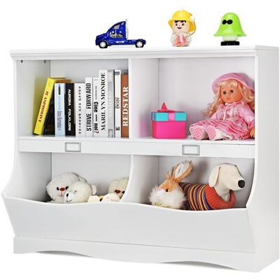 Non communiqué Giantex Bibliothèque Enfants avec 4 Compartiments pour Rangement, 105,5 x 39,5 x 84 cm Blanc - Publicité Non communiqué Giantex Bibliothèque Enfants avec 4 Compartiments pour Rangement, 105,5 x 39,5 x 84 cm Blanc - Publicité