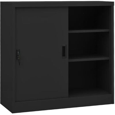 Non communiqué Armoire de bureau porte coulissante Anthracite 90x40x90cm Acier Anthracite - Publicité Non communiqué Armoire de bureau porte coulissante Anthracite 90x40x90cm Acier Anthracite - Publicité
