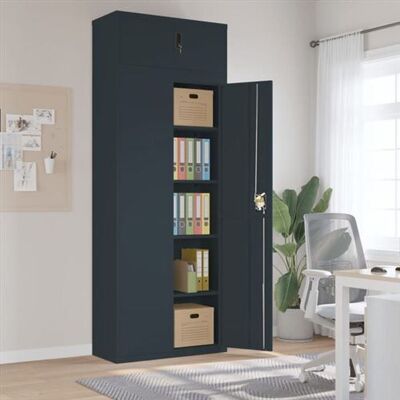 vidaXL Armoire archiviste en acier gris anthracite 90x40x240 cm - Mobilier de bureau - Publicité vidaXL Armoire archiviste en acier gris anthracite 90x40x240 cm - Mobilier de bureau - Publicité