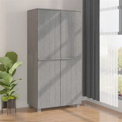 Non communiqué Garde robe HAMAR Gris clair 89x50x180 cm Bois massif de pin Gris - Publicité Non communiqué Garde robe HAMAR Gris clair 89x50x180 cm Bois massif de pin Gris - Publicité