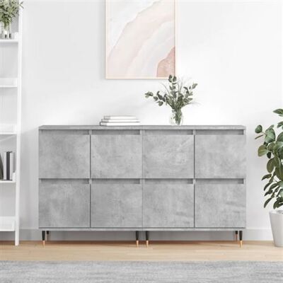 Non communiqué Buffets 2 pcs gris béton bois d ingénierie Gris - Publicité Non communiqué Buffets 2 pcs gris béton bois d ingénierie Gris - Publicité