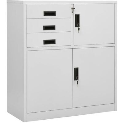 Non communiqué Armoire de bureau Gris clair 90x40x102 cm Acier gris clair - Publicité Non communiqué Armoire de bureau Gris clair 90x40x102 cm Acier gris clair - Publicité