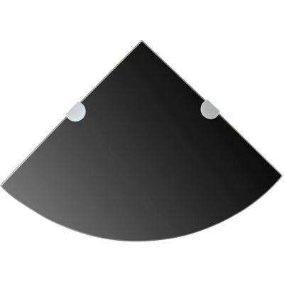 VIDAXL Étagère de coin avec supports chromés Verre Noir 25 x 25 cm Noir - Publicité VIDAXL Étagère de coin avec supports chromés Verre Noir 25 x 25 cm Noir - Publicité