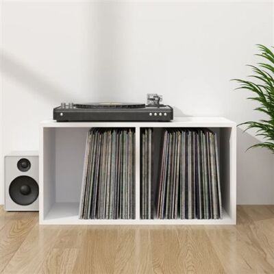 HOD Health&Home Boîte de rangement pour vinyle blanche 71X34x36 Cm Bois technique - Boîte de rangement - Publicité HOD Health&Home Boîte de rangement pour vinyle blanche 71X34x36 Cm Bois technique - Boîte de rangement - Publicité