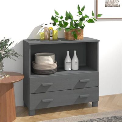 Non communiqué Buffet HAMAR Gris foncé 85x35x80 cm Bois massif de pin Gris - Publicité Non communiqué Buffet HAMAR Gris foncé 85x35x80 cm Bois massif de pin Gris - Publicité