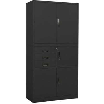 Armoire de bureau vidaXL Acier Anthracite Rangement Fichier - Publicité Armoire de bureau vidaXL Acier Anthracite Rangement Fichier - Publicité