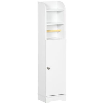 Étagère de rangement salle de bain blanche avec porte-papier - Meuble de salle de bain - Publicité Étagère de rangement salle de bain blanche avec porte-papier - Meuble de salle de bain - Publicité
