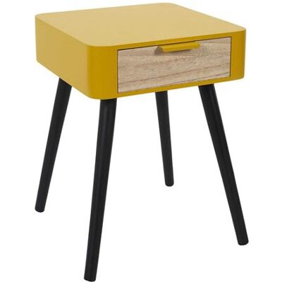 Non communiqué Toilinux - Table de chevet 1 tiroir en MDF - Jaune Moutarde Jaune - Publicité Non communiqué Toilinux - Table de chevet 1 tiroir en MDF - Jaune Moutarde Jaune - Publicité