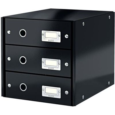 Module de classement LEITZ Click&Store Wow 3 tiroirs noir - Publicité Module de classement LEITZ Click&Store Wow 3 tiroirs noir - Publicité