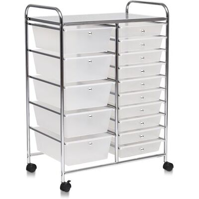 Non communiqué Chariot de Rangement à Roulette 15 Tiroirs en PP, pour chambre, bureau 62,5x37x87cm Clair transparent - Publicité Non communiqué Chariot de Rangement à Roulette 15 Tiroirs en PP, pour chambre, bureau 62,5x37x87cm Clair transparent - Publicité