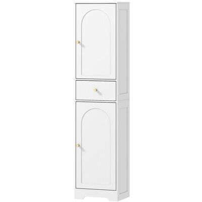 Non communiqué Colonne salle de bain design - 2 portes, 3 étagères, tiroir - dim. 40 x 29,5 x 170 cm - blanc doré Blanc - Publicité Non communiqué Colonne salle de bain design - 2 portes, 3 étagères, tiroir - dim. 40 x 29,5 x 170 cm - blanc doré Blanc - Publicité