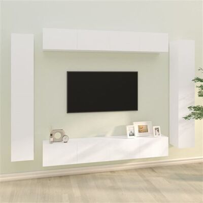 Ensemble de meubles TV vidaXL 8 pièces Bois d'ingénierie Blanc - Publicité Ensemble de meubles TV vidaXL 8 pièces Bois d'ingénierie Blanc - Publicité