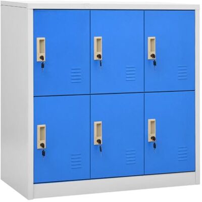 armoire à casiers en acier gris clair et bleu vidaXL pour école et bureau - Publicité armoire à casiers en acier gris clair et bleu vidaXL pour école et bureau - Publicité