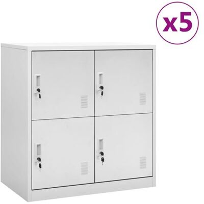 Non communiqué vidaXL Armoires à casiers 5 pcs Gris clair 90x45x92,5 cm Acier3095227 Gris - Publicité Non communiqué vidaXL Armoires à casiers 5 pcs Gris clair 90x45x92,5 cm Acier3095227 Gris - Publicité
