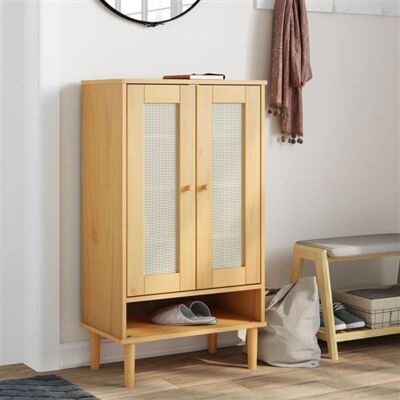 vidaXL - SENJA - Marron - 59.5x35x107 cm - armoire - Publicité vidaXL - SENJA - Marron - 59.5x35x107 cm - armoire - Publicité