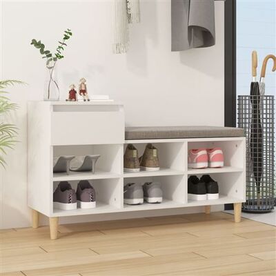 vidaXL Étagère à chaussures en bois blanc - 102x36x60 cm Rangement - Publicité vidaXL Étagère à chaussures en bois blanc - 102x36x60 cm Rangement - Publicité