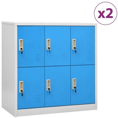 Non communiqué Armoires à casiers 2 pcs Gris clair et bleu 90x45x92,5 cm Acier Gris - Publicité Non communiqué Armoires à casiers 2 pcs Gris clair et bleu 90x45x92,5 cm Acier Gris - Publicité