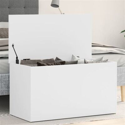 Non communiqué Coffre de rangement Blanc 84x42x46 cm Bois d ingénierie Blanc - Publicité Non communiqué Coffre de rangement Blanc 84x42x46 cm Bois d ingénierie Blanc - Publicité