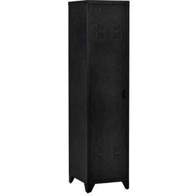 Non communiqué Armoire vestiaire métal design industriel - barre penderie, 3 étagères - dim. 43L x 50l x 180H cm - métal noir Noir - Publicité Non communiqué Armoire vestiaire métal design industriel - barre penderie, 3 étagères - dim. 43L x 50l x 180H cm - métal noir Noir - Publicité