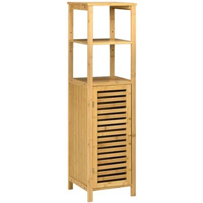 Non communiqué Colonne salle de bain en bambou H.120 cm - porte à lattes, 3 étagères - bambou verni Beige - Publicité Non communiqué Colonne salle de bain en bambou H.120 cm - porte à lattes, 3 étagères - bambou verni Beige - Publicité