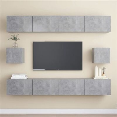 Non communiqué Ensemble de meubles TV 6 pcs Gris béton Bois d ingénierie Gris béton - Publicité Non communiqué Ensemble de meubles TV 6 pcs Gris béton Bois d ingénierie Gris béton - Publicité