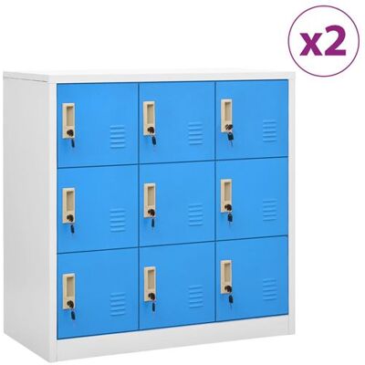 Non communiqué vidaXL Armoires à casiers 2 pcs Gris clair et bleu 90x45x92,5 cm Acier3095240 Gris - Publicité Non communiqué vidaXL Armoires à casiers 2 pcs Gris clair et bleu 90x45x92,5 cm Acier3095240 Gris - Publicité