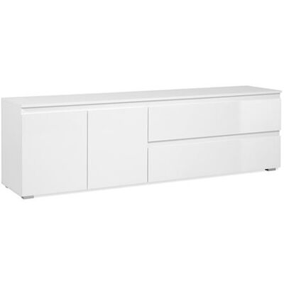 Calicosy - Meuble TV Blanc avec 2 Portes, 2 Tiroirs, 180cm - Publicité Calicosy - Meuble TV Blanc avec 2 Portes, 2 Tiroirs, 180cm - Publicité