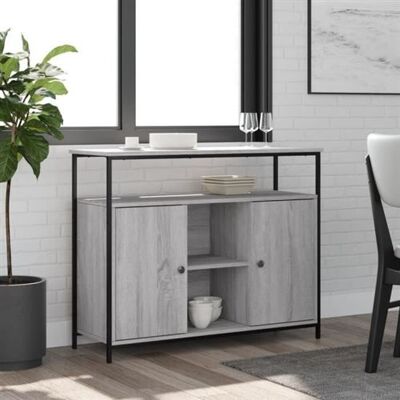 Non communiqué vidaXL Buffet sonoma gris 100x35x80 cm bois d'ingénierie 835502 Gris - Publicité Non communiqué vidaXL Buffet sonoma gris 100x35x80 cm bois d'ingénierie 835502 Gris - Publicité
