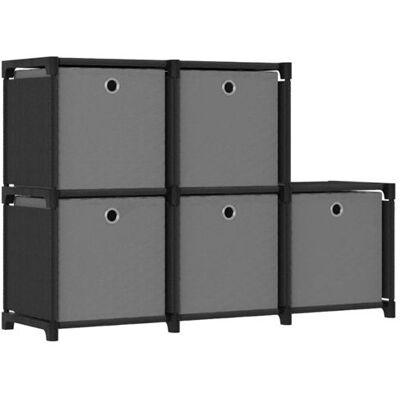Non communiqué Étagère d affichage 5 cubes et boîtes Noir 103x30x72,5 cm Tissu Noir - Publicité Non communiqué Étagère d affichage 5 cubes et boîtes Noir 103x30x72,5 cm Tissu Noir - Publicité