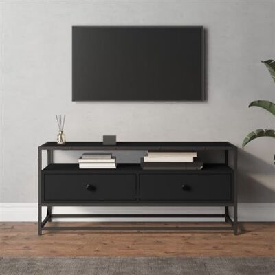 Non communiqué Meuble TV noir 100x35x45 cm bois d ingénierie Noir - Publicité Non communiqué Meuble TV noir 100x35x45 cm bois d ingénierie Noir - Publicité