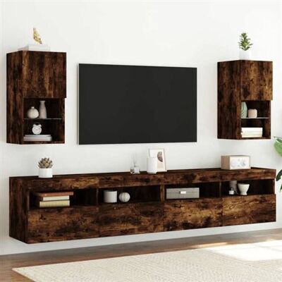 Non communiqué vidaXL Meubles TV avec Lumières LED 2 pcs, Armoires de Télévision Murales, Meubles Télé Suspendus, Moderne, Chêne Fumé Bois 836996 Noir - Publicité Non communiqué vidaXL Meubles TV avec Lumières LED 2 pcs, Armoires de Télévision Murales, Meubles Télé Suspendus, Moderne, Chêne Fumé Bois 836996 Noir - Publicité