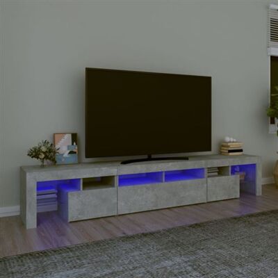 Non communiqué Meuble TV avec lumières LED Gris béton 230x36,5x40 cm Gris béton - Publicité Non communiqué Meuble TV avec lumières LED Gris béton 230x36,5x40 cm Gris béton - Publicité