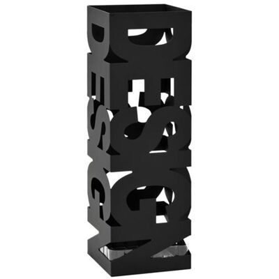 VIDAXL Porte parapluie Design Acier Noir Noir - Publicité VIDAXL Porte parapluie Design Acier Noir Noir - Publicité