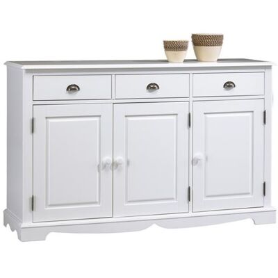 Beaux Meubles Pas Chers Buffet Blanc 3 Portes 3 Tiroirs Style Anglais 4 Niches L 146.6 H 89.6 P 42.5 cm - L 146.6 x l 42.5 x H 89.6 cm Blanc - Publicité Beaux Meubles Pas Chers Buffet Blanc 3 Portes 3 Tiroirs Style Anglais 4 Niches L 146.6 H 89.6 P 42.5 cm - L 146.6 x l 42.5 x H 89.6 cm Blanc - Publicité