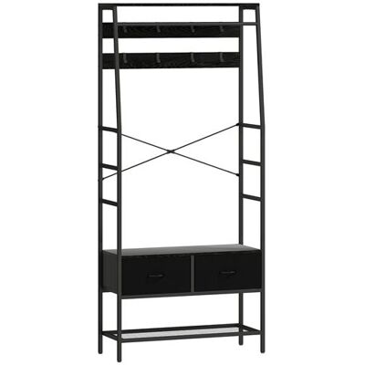 Non communiqué Porte-manteau vestiaire d'entrée style industriel multi-rangement dim. 80 x 30 x 180 cm noir Noir - Publicité Non communiqué Porte-manteau vestiaire d'entrée style industriel multi-rangement dim. 80 x 30 x 180 cm noir Noir - Publicité
