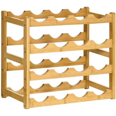 Non communiqué Range-bouteilles - rack à bouteilles - 4 niveaux 16 bouteilles - bois de bambou verni Beige - Publicité Non communiqué Range-bouteilles - rack à bouteilles - 4 niveaux 16 bouteilles - bois de bambou verni Beige - Publicité