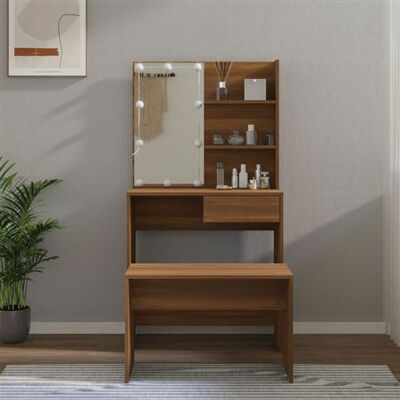 Non communiqué vidaXL Ensemble de coiffeuse avec LED Chêne marron Bois d'ingénierie3114114 Marron - Publicité Non communiqué vidaXL Ensemble de coiffeuse avec LED Chêne marron Bois d'ingénierie3114114 Marron - Publicité