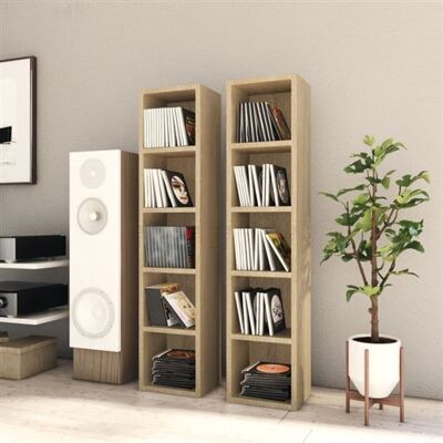 Non communiqué Armoires à CD 2 pcs Chêne sonoma 21x16x93,5cm Bois d ingénierie Sonoma - Publicité Non communiqué Armoires à CD 2 pcs Chêne sonoma 21x16x93,5cm Bois d ingénierie Sonoma - Publicité