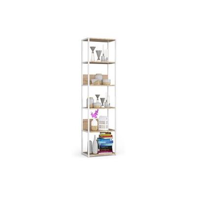 Non communiqué Étagère murale industrielle AKORD Blanche 50 cm façade Chêne Sonoma 6 étagères 50x32x192 cm Blanc / Chêne Sonoma - Publicité Non communiqué Étagère murale industrielle AKORD Blanche 50 cm façade Chêne Sonoma 6 étagères 50x32x192 cm Blanc / Chêne Sonoma - Publicité