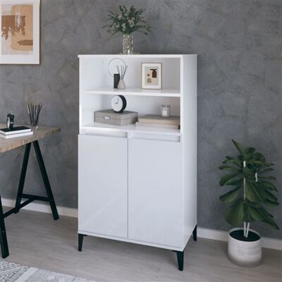 Non communiqué vidaXL Buffet haut Blanc brillant 60x36x110 cm Bois d'ingénierie821230 Blanc - Publicité Non communiqué vidaXL Buffet haut Blanc brillant 60x36x110 cm Bois d'ingénierie821230 Blanc - Publicité