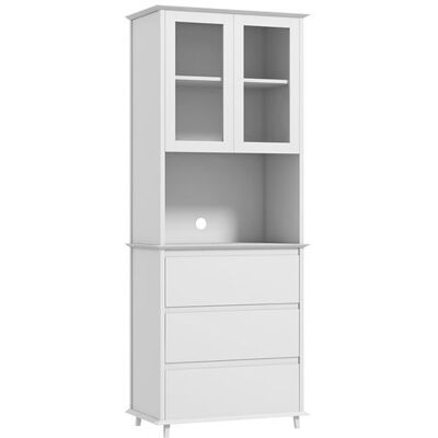 Non communiqué Buffet haut de cuisine 2 portes vitrées étagère niche 3 tiroirs dim. 68L x 38l x 172H cm MDF blanc Blanc - Publicité Non communiqué Buffet haut de cuisine 2 portes vitrées étagère niche 3 tiroirs dim. 68L x 38l x 172H cm MDF blanc Blanc - Publicité