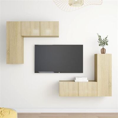 Non communiqué Ensemble de meubles TV 4 pcs Chêne sonoma Bois d ingénierie Brun - Publicité Non communiqué Ensemble de meubles TV 4 pcs Chêne sonoma Bois d ingénierie Brun - Publicité