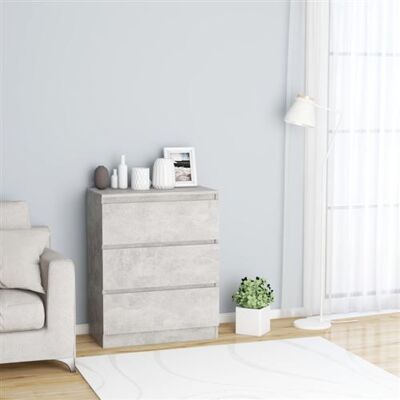 vidaXL Buffet en gris béton avec 3 tiroirs - Meuble de rangement - Publicité vidaXL Buffet en gris béton avec 3 tiroirs - Meuble de rangement - Publicité