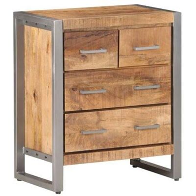 vidaXL Buffet - 60x35x70 cm - Bois de Mangue Rugueux - Publicité vidaXL Buffet - 60x35x70 cm - Bois de Mangue Rugueux - Publicité