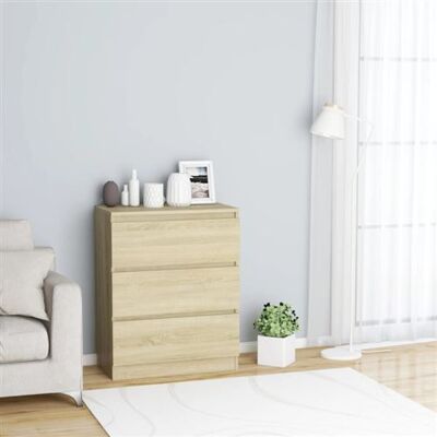 Buffet Sonoma Chêne vidaXL - 3 Tiroirs, 60x35x76 cm - Publicité Buffet Sonoma Chêne vidaXL - 3 Tiroirs, 60x35x76 cm - Publicité