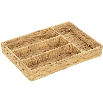 Non communiqué Organiseur de bureau étagère 4 compartiments 36 x 26 x 5 cm jacinthe d'eau tressée - Publicité Non communiqué Organiseur de bureau étagère 4 compartiments 36 x 26 x 5 cm jacinthe d'eau tressée - Publicité