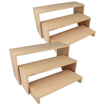 Non communiqué 2 blocs de 3 étagères escalier en bois 18 x 35 cm Beige - Publicité Non communiqué 2 blocs de 3 étagères escalier en bois 18 x 35 cm Beige - Publicité