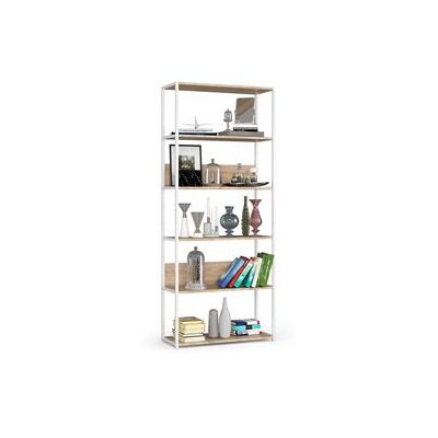 Non communiqué Étagère murale industrielle AKORD Blanche 80 cm façade Chêne Sonoma 6 étagères 80x32x192 cm Blanc / Chêne Sonoma - Publicité Non communiqué Étagère murale industrielle AKORD Blanche 80 cm façade Chêne Sonoma 6 étagères 80x32x192 cm Blanc / Chêne Sonoma - Publicité
