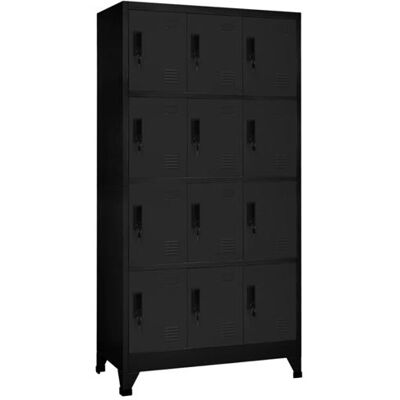 Non communiqué Armoire à casiers Noir 90x45x180 cm Acier Noir - Publicité Non communiqué Armoire à casiers Noir 90x45x180 cm Acier Noir - Publicité